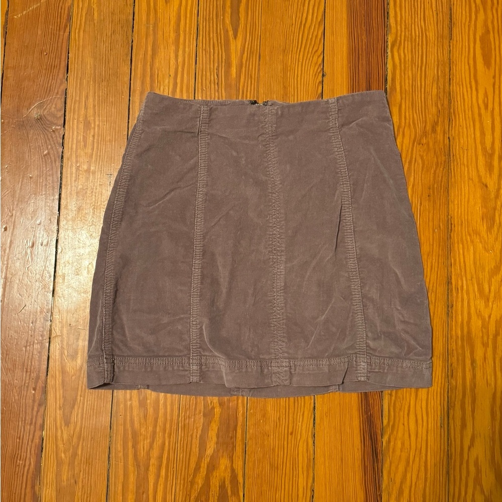 Free People Dark Brown Mauve Mini Skirt